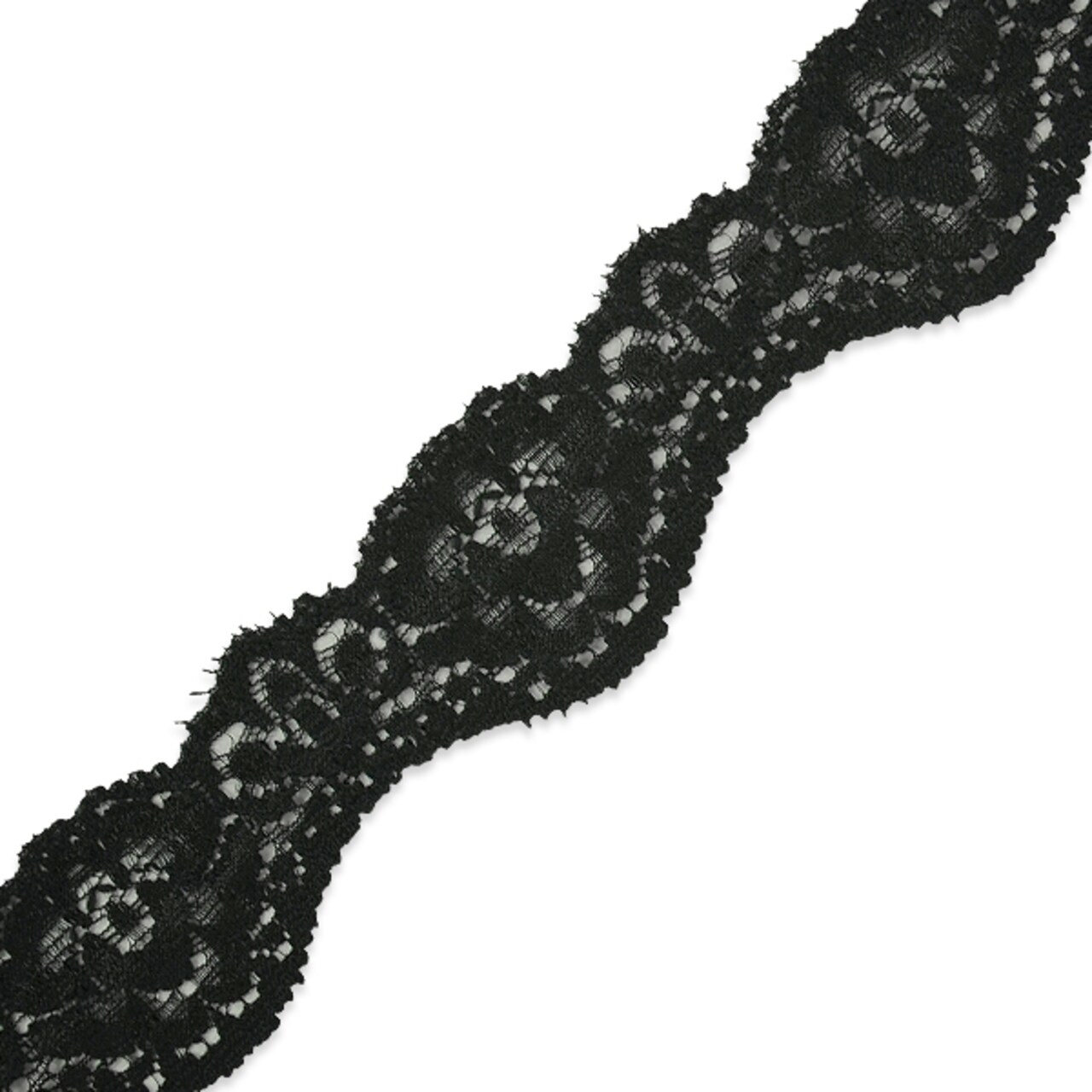 5 Yards of Tifa 1 3/16" Scalloped Stretch Raschel Lace Trim | 5 yard cut